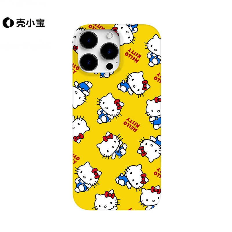 黄底凯蒂猫适用于苹果16pro手机壳iphone15/14pro创意13趣味12/11