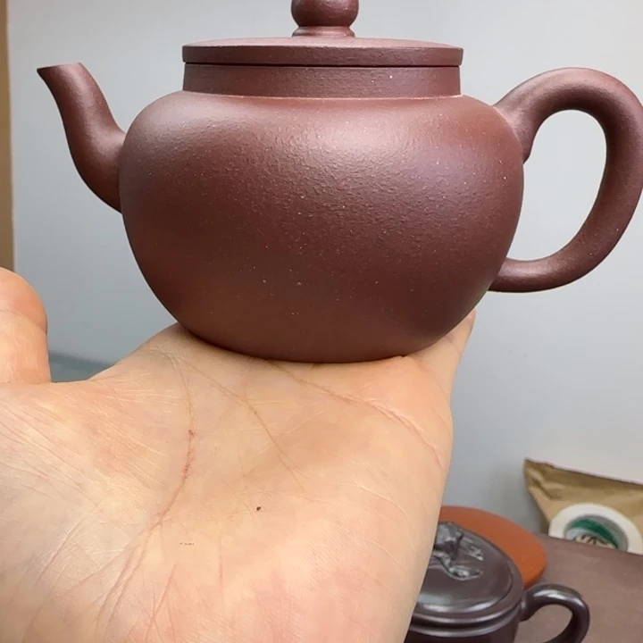 茶壶紫砂黄龙山精练紫泥平盖莲子180c c