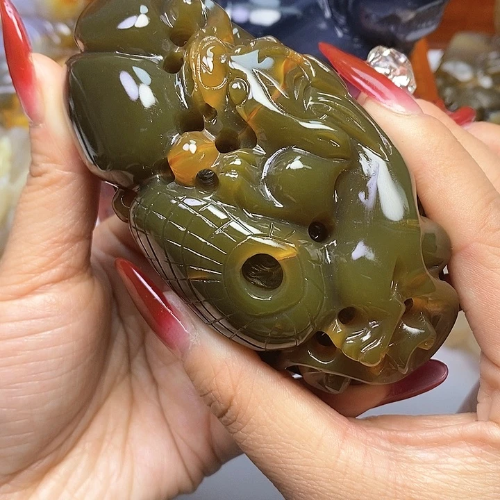 玛瑙/玉髓手把未镶嵌奇**月