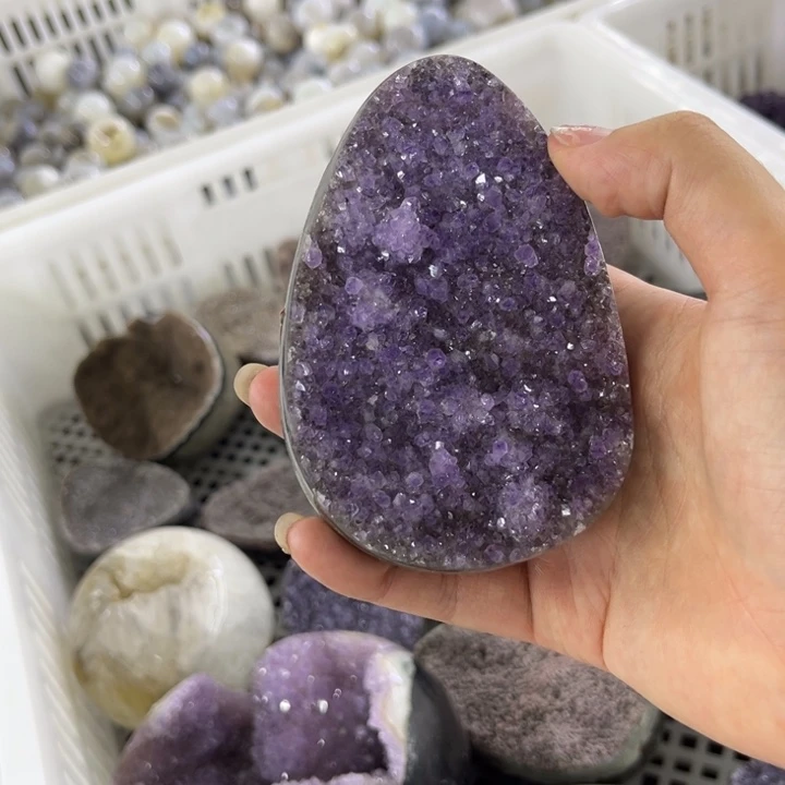 未镶嵌发饰水晶紫晶蛋