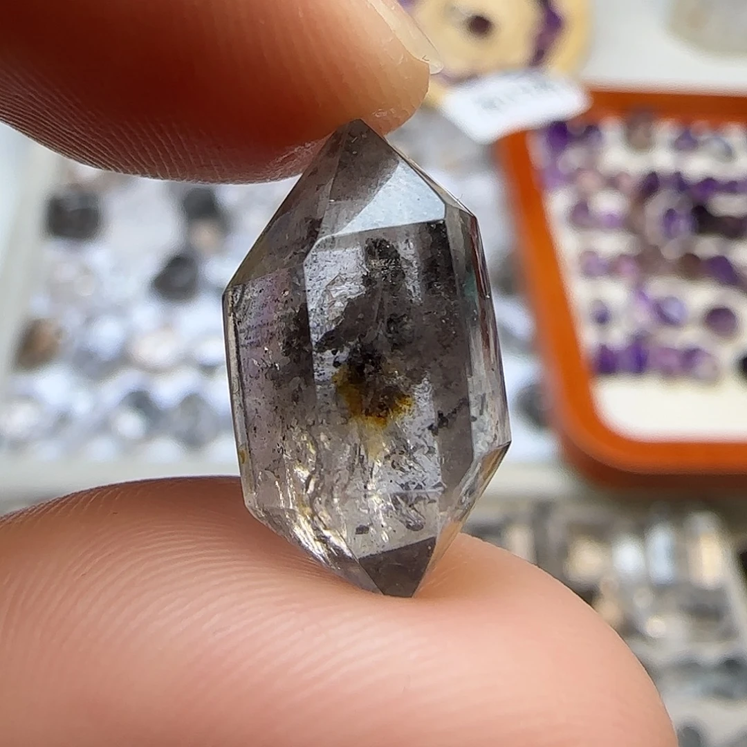 未镶嵌珠宝半成品水晶闪灵双尖随形