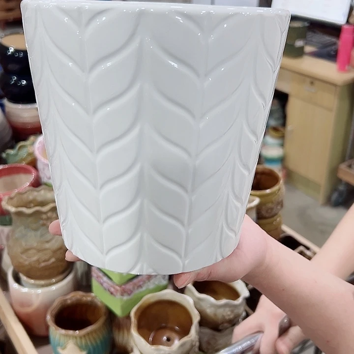 有孔.凑满10元发货多肉陶瓷花盆！