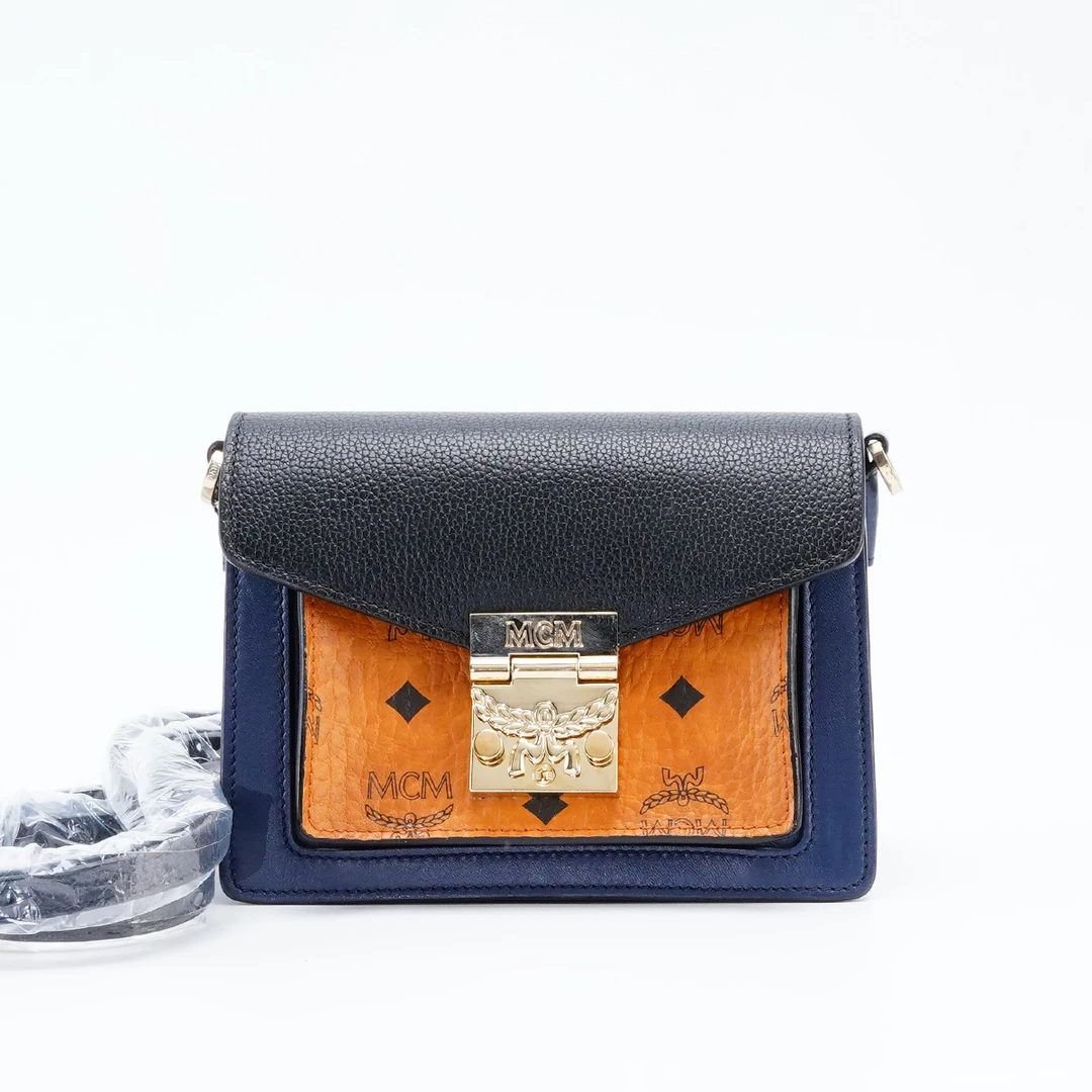 95新 MCM 【桔夕静文】风琴包mini新款拼色/BG23006452