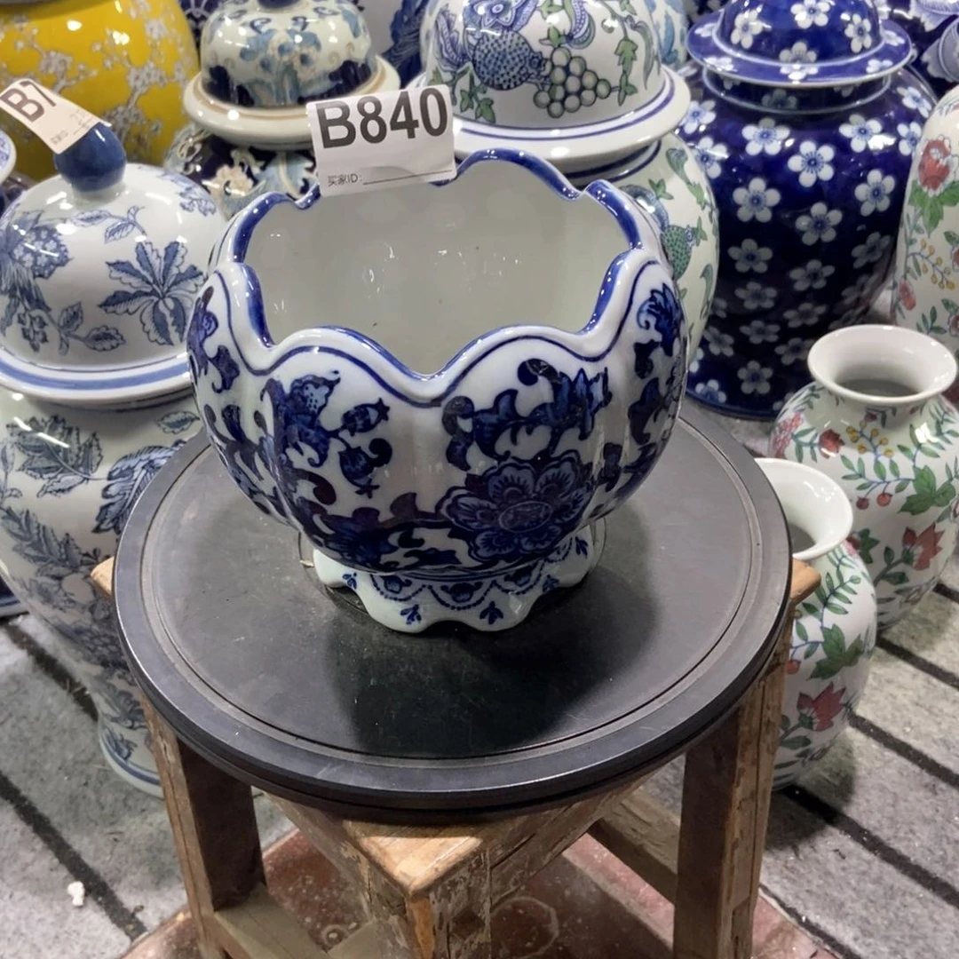 摆件懒*花瓶手绘釉下彩