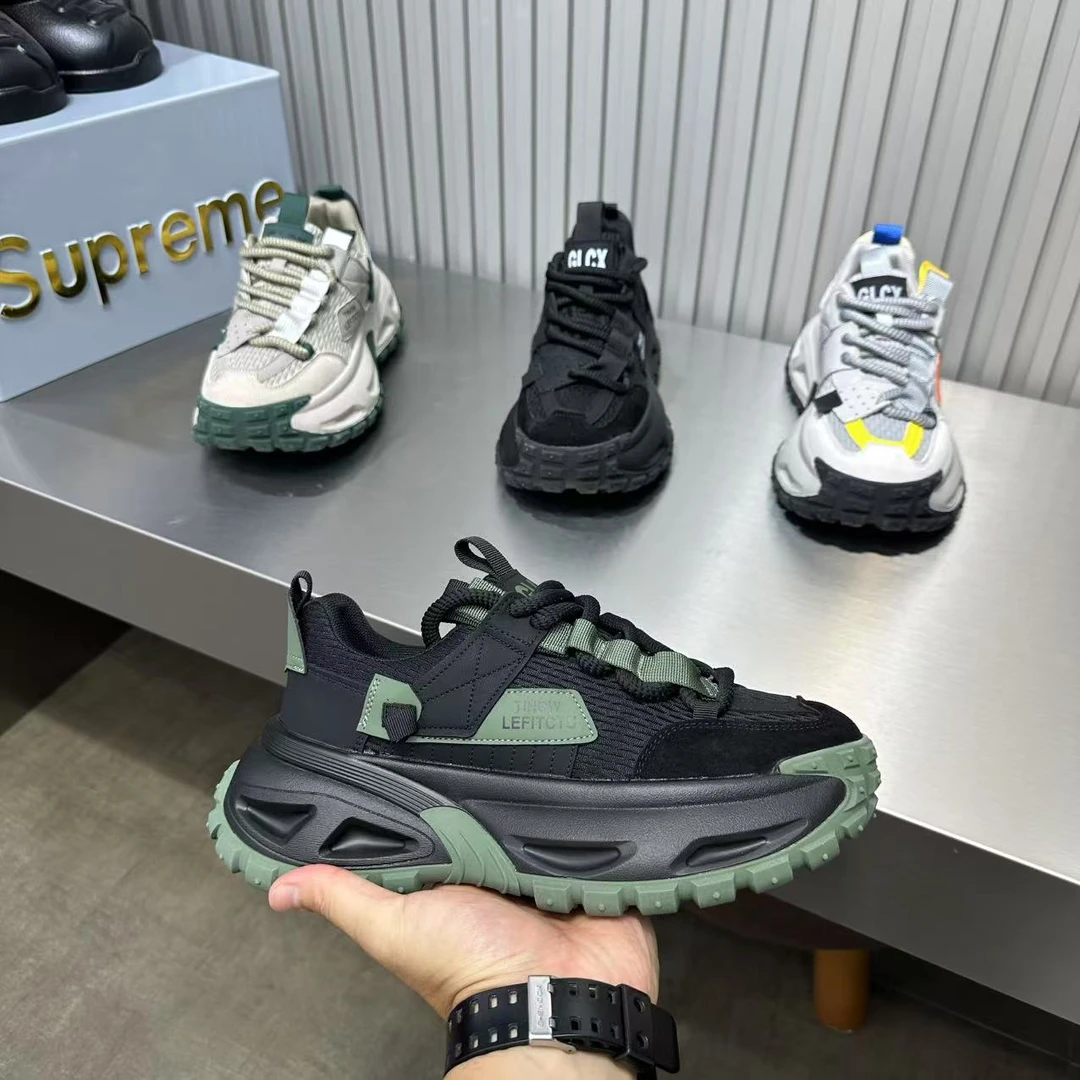 男鞋时尚防滑老爹鞋简约百搭个性鞋厚底增高日常运动男士鞋 xk