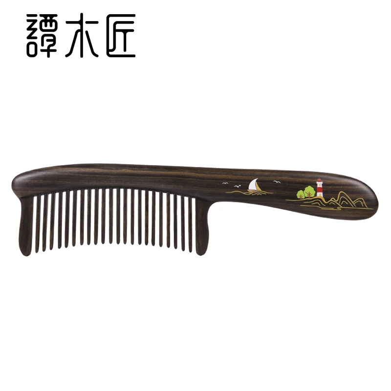 正品礼盒镶齿木梳一帆风顺 女士专用头皮经络按摩护发护理