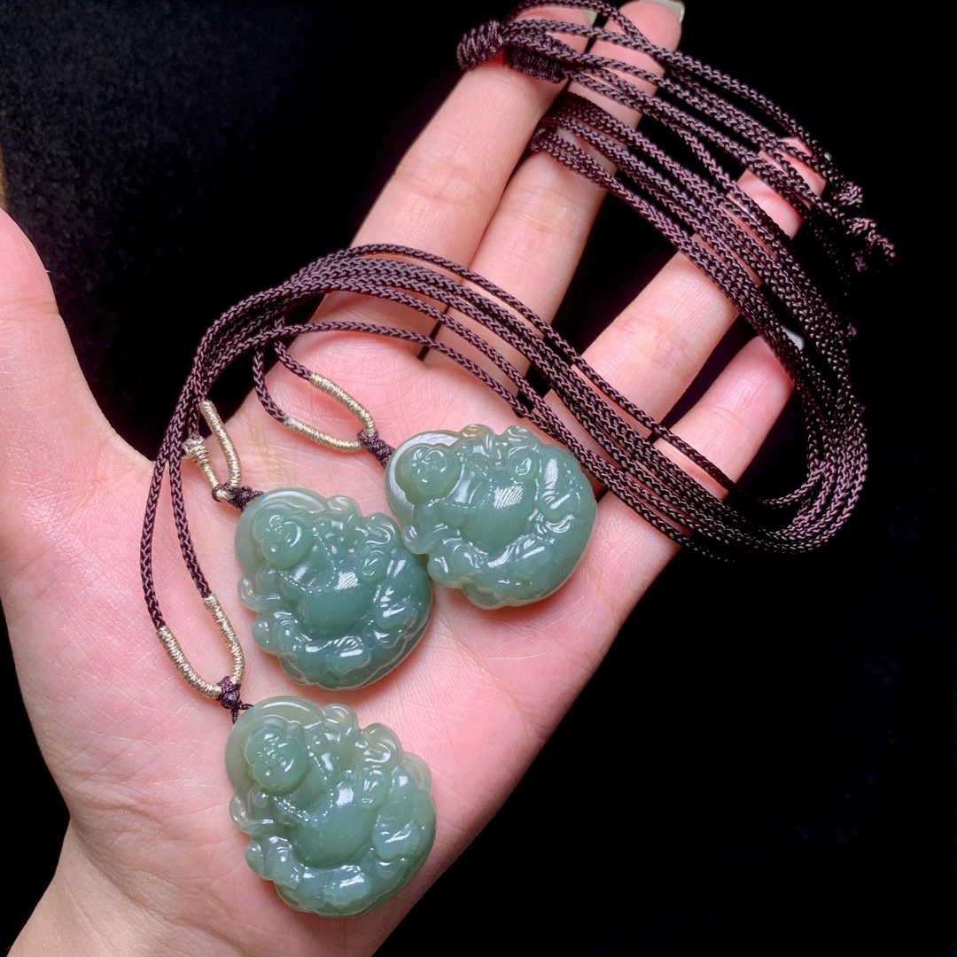 【云上叙】和田玉吊坠30×25×9mm多样性发一件V65998-24（东哥）含配绳