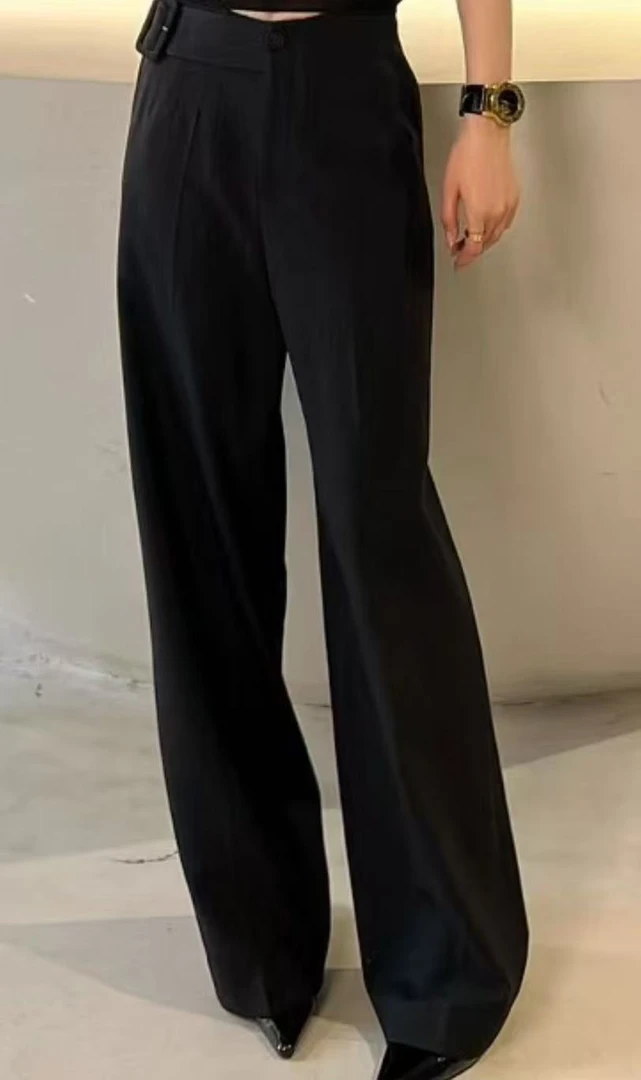 【张羽推荐】ELVIS.CHEUNG蒋云25 春 精纺醋酸腰带直筒裤