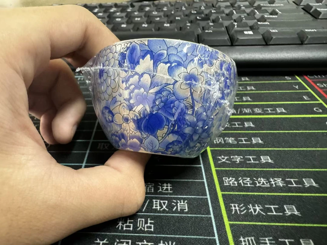 青花银单杯景德镇4811