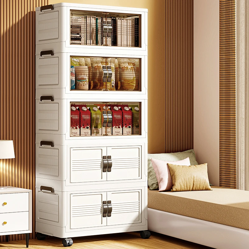 XG50cm【拍四发五】可折叠收纳柜家用客厅杂物收纳柜零食玩具储物柜