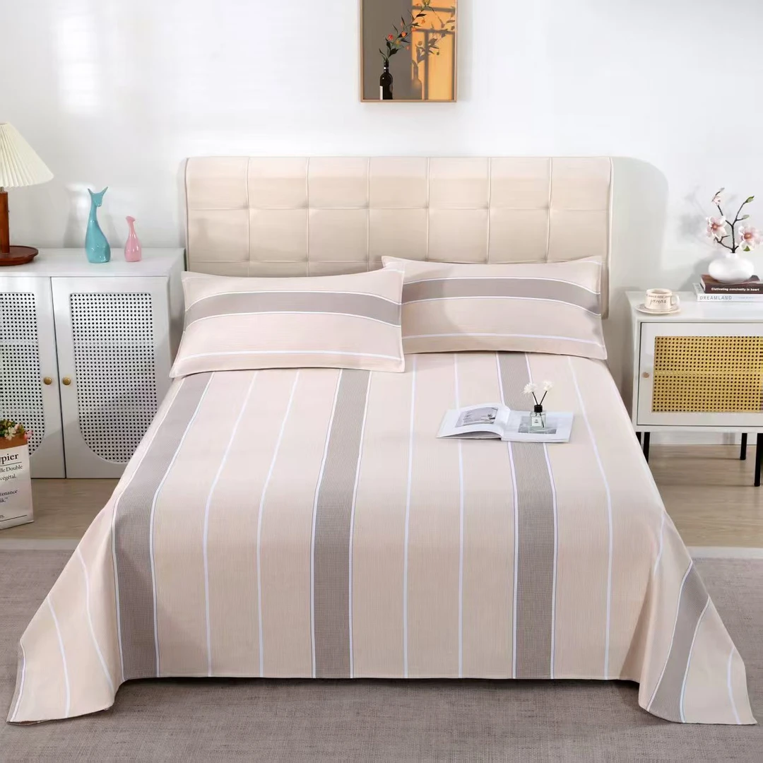 清仓精梳棉纯棉色织格子加厚单人粗布床单炕单柔软舒适透气老粗布