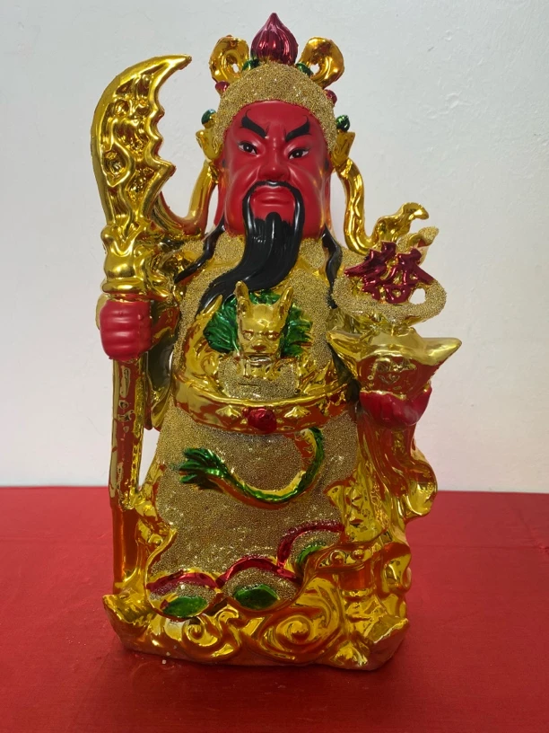 陶瓷金沙关公菩萨工艺品玄关家用武财神神像吉祥物