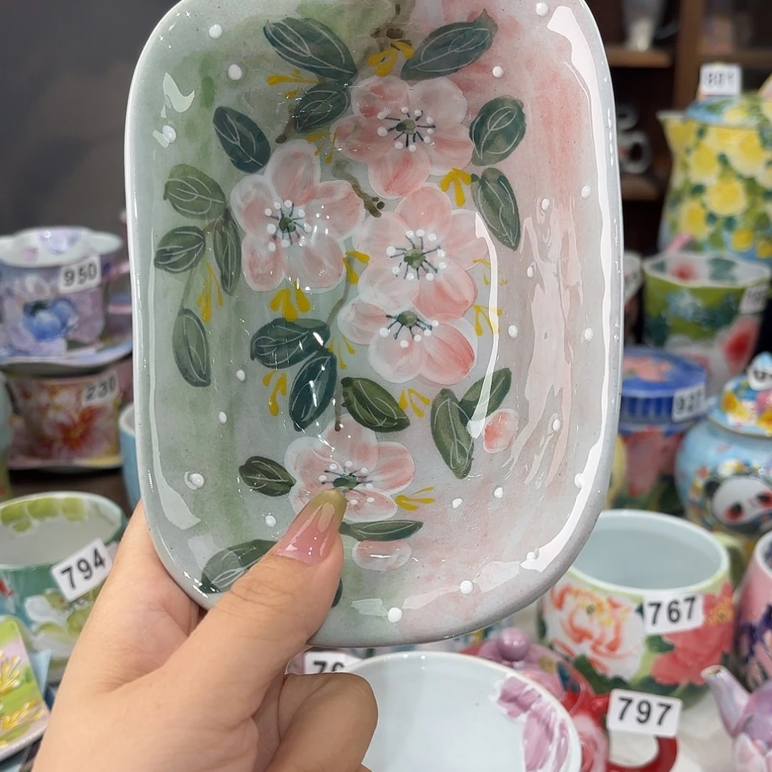 瓷片景德镇手绘高温釉下彩陶瓷茶具