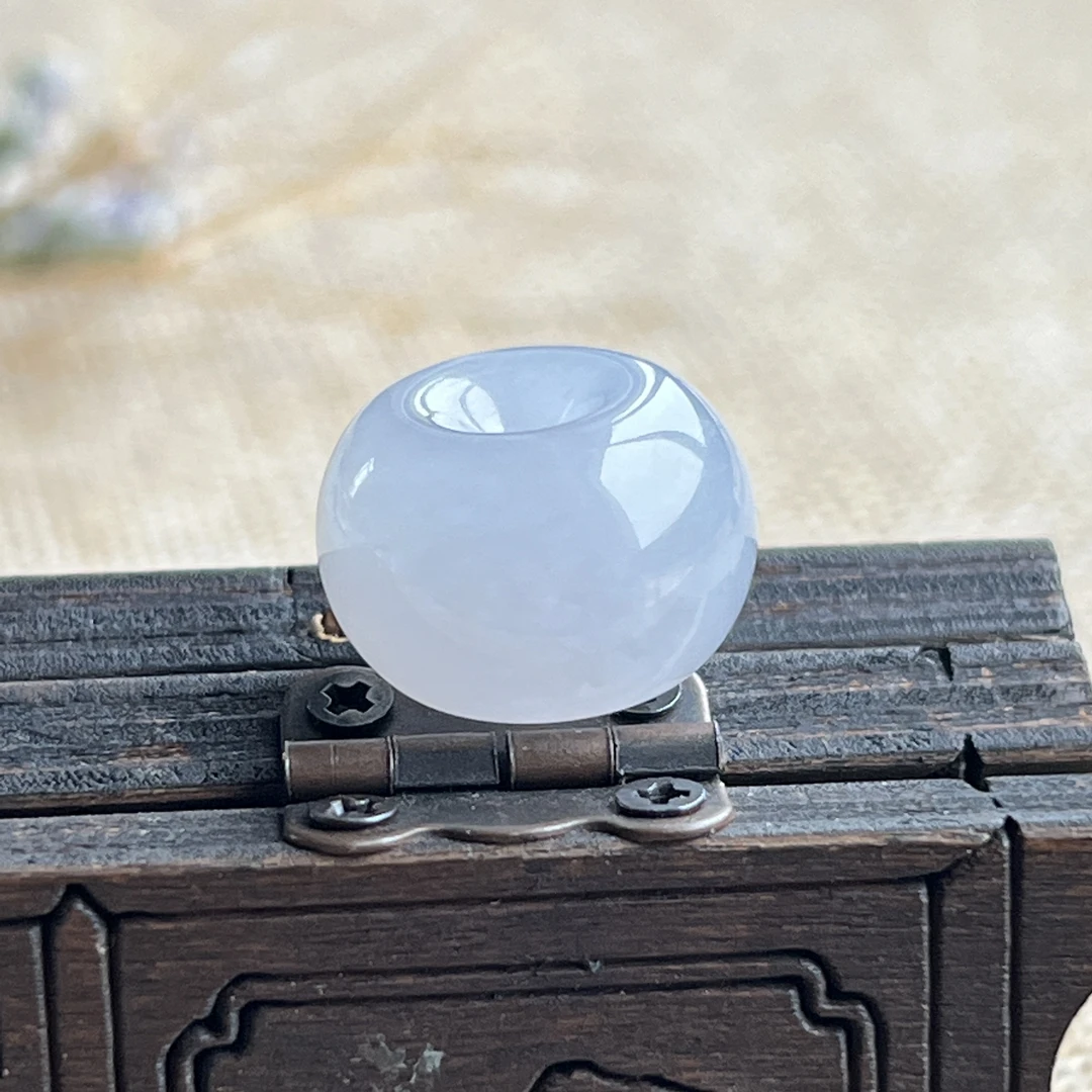 16.3×11.1冰粉紫厚装平安扣吊坠天然缅甸a翡翠苹果珠面包纯色肥扣