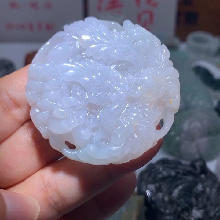 翡翠未镶嵌颈饰保真天然A货翡翠