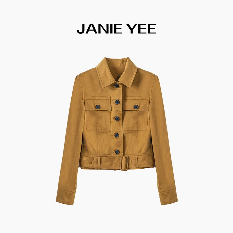 Janie Yee“订货会私服” 春夏薄100棉短款休闲风衣外套女 25A1216