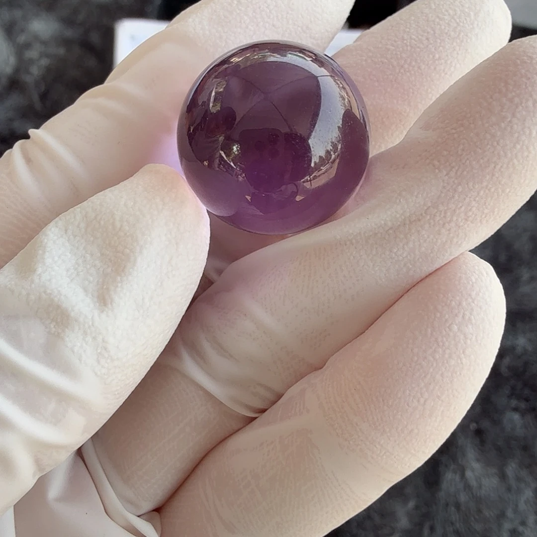 紫水晶单珠19mm打孔定制不退换未镶嵌水晶清*2