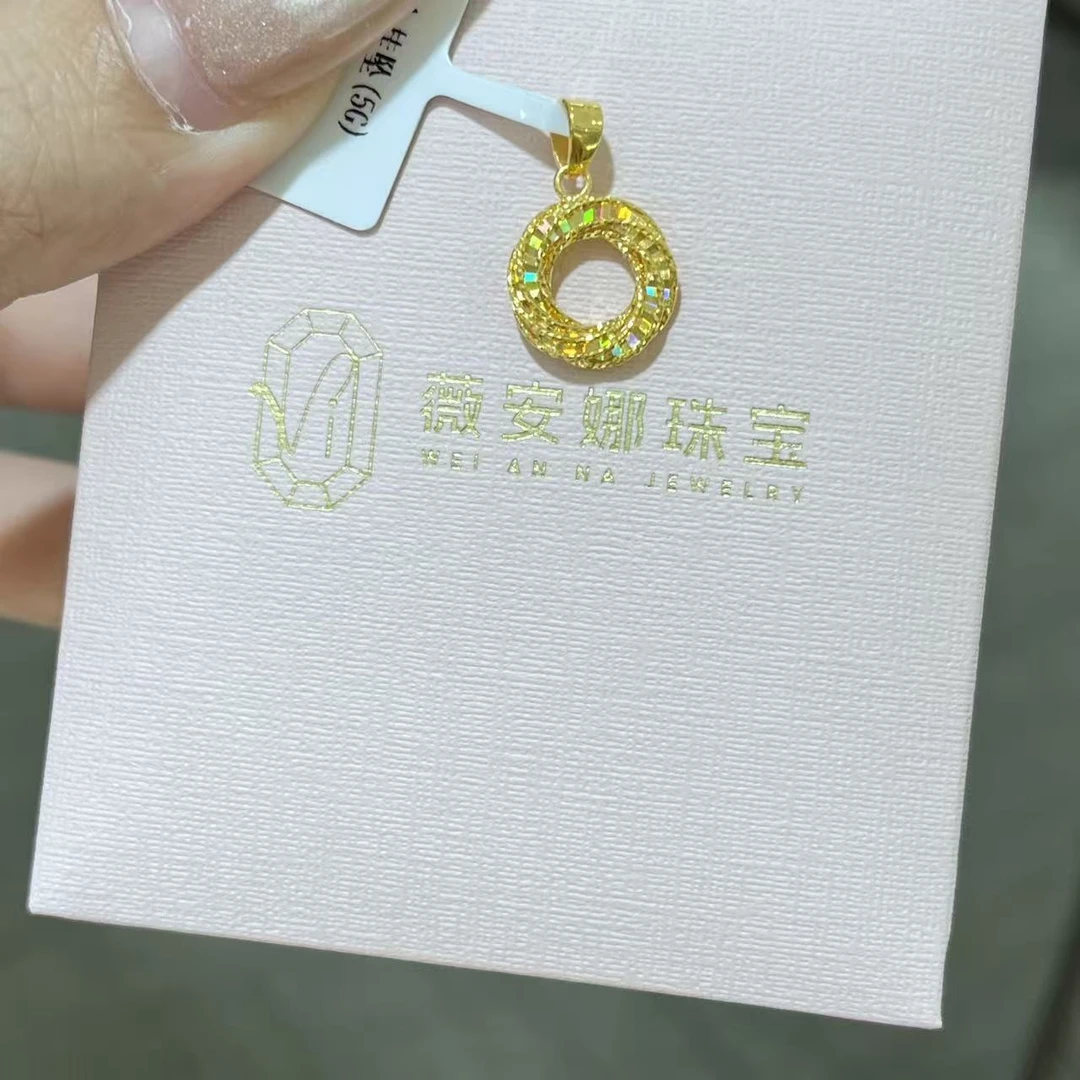 TQ 5G双面冰钻甜甜圈吊坠 足金999（不含链）
