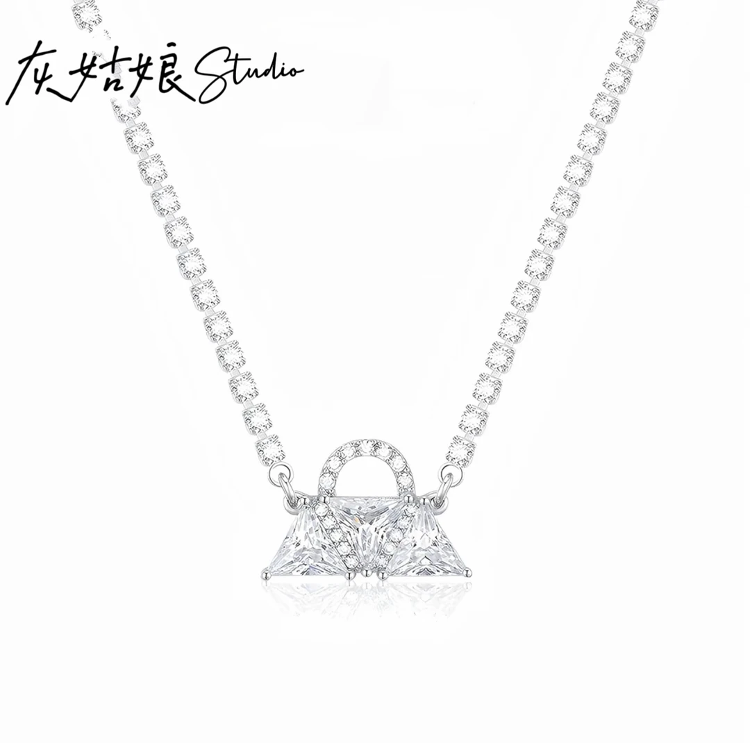 铜合金吊坠 L8209闪耀包包时尚灵动银色简约