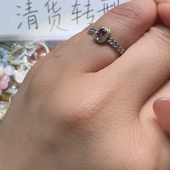 水晶戒指银S925镶嵌