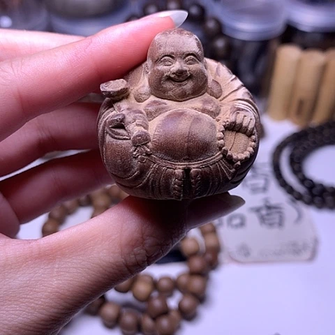 檀香木把件老山檀香老料满工佛公
