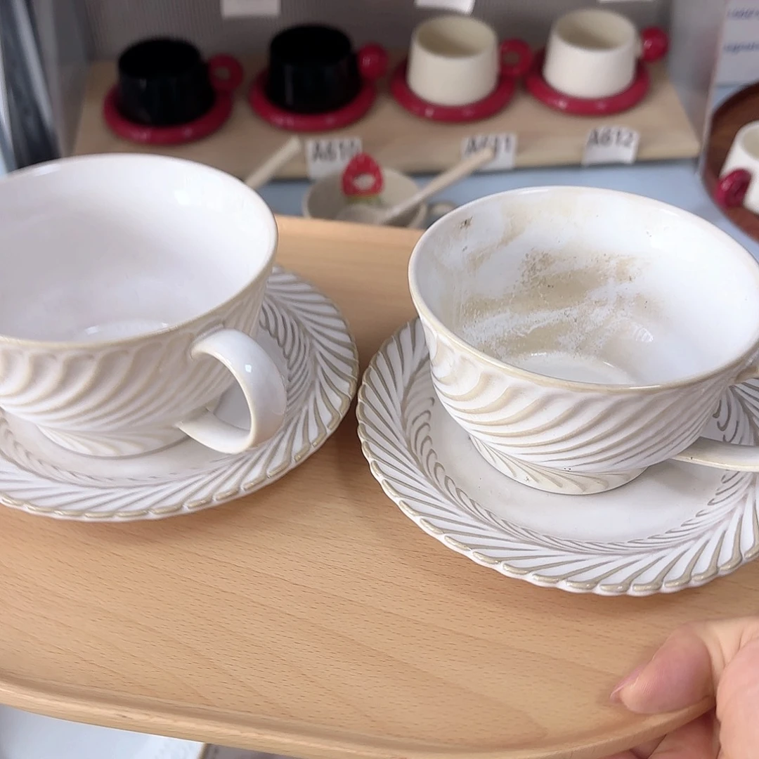 瓷片瑕疵特价陶瓷咖啡杯碟