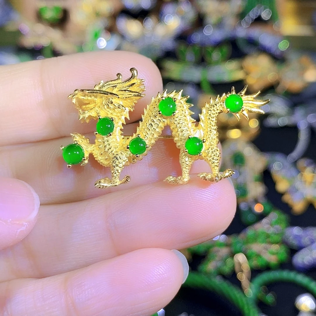 颈饰银S925镶嵌翡翠