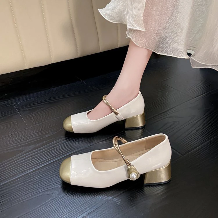 2025年春季新款时尚百搭复古粗跟玛丽珍单鞋666