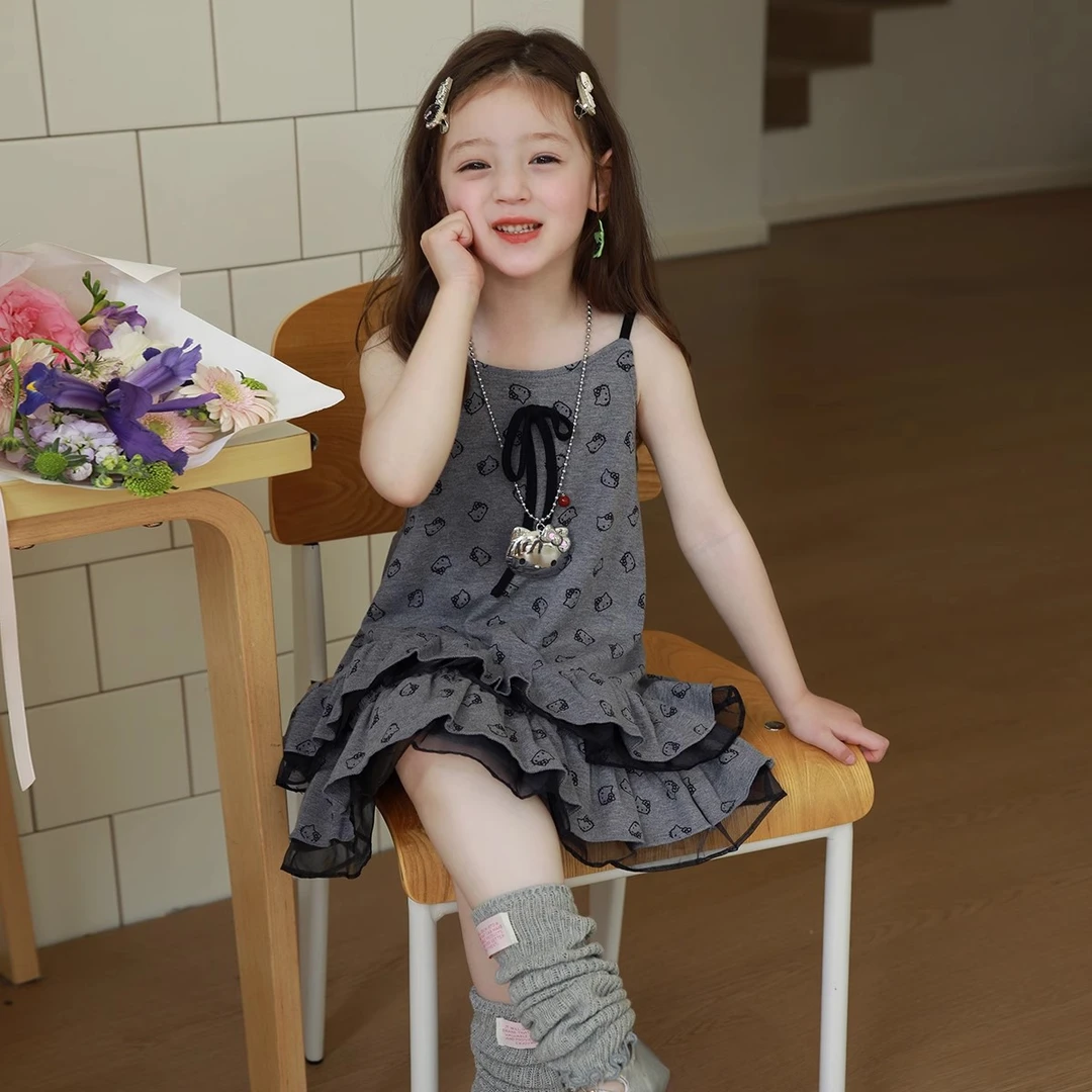 可甜可盐~满印吊带连衣裙裙爱上靓妞女童夏装2025