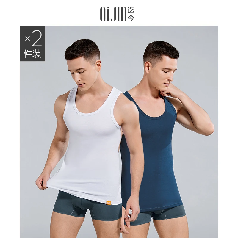 两件装100%纯棉秋冬男士透气外穿打底男女款运动健身无袖内穿背心
