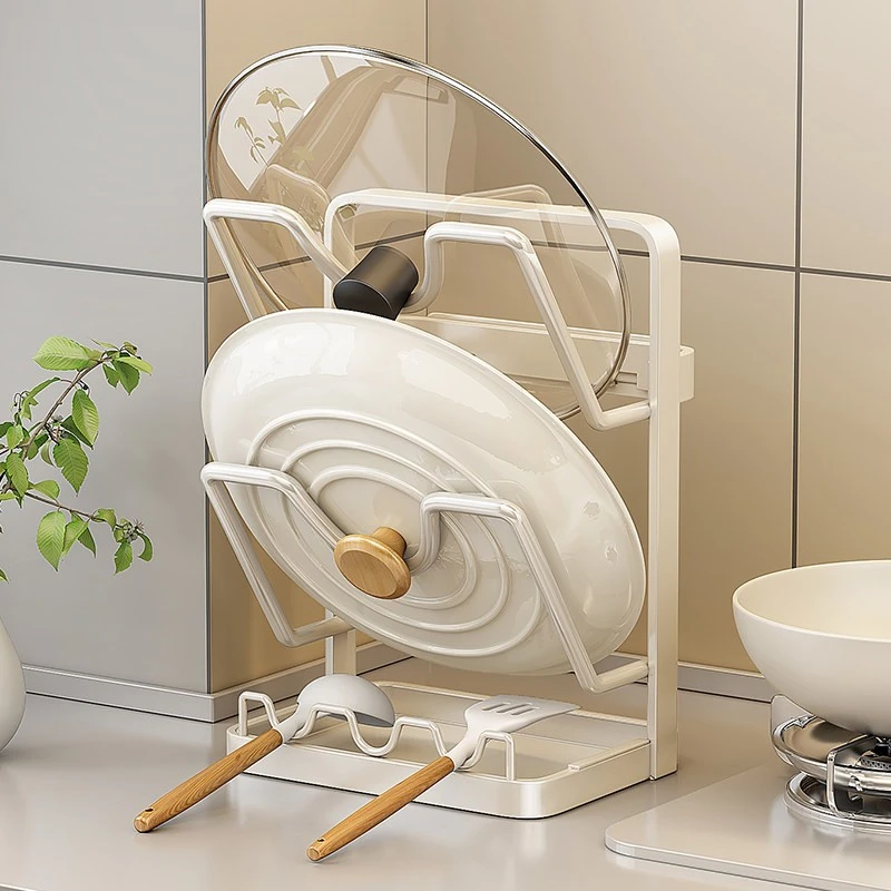 锅盖架台面厨房置物架多功能俩用立式锅铲架子家用收纳置物架