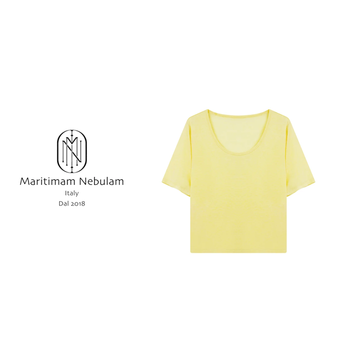 Maritimam Nebulam【明黄雅态】大U领半袖正肩T恤 SZ2232