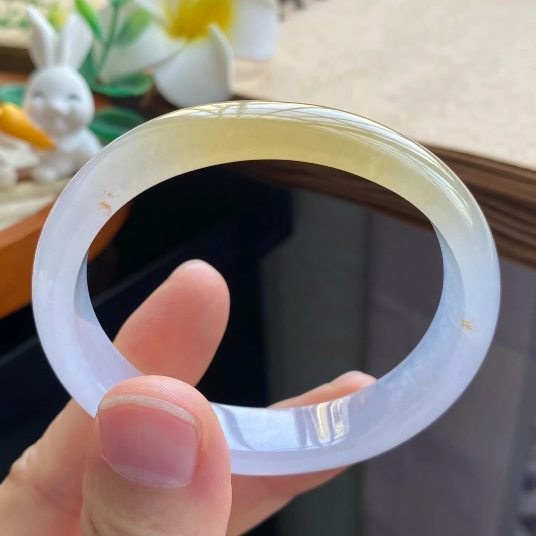 1222期！冰黄果冻贵妃12141号52.3-43.4-12.5-6 色如秋日翡翠手镯