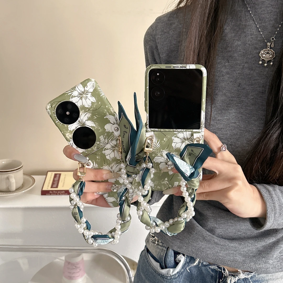 适用华为Pocket2荣耀magicvflip小米oppo新款春夏印花折叠手机壳