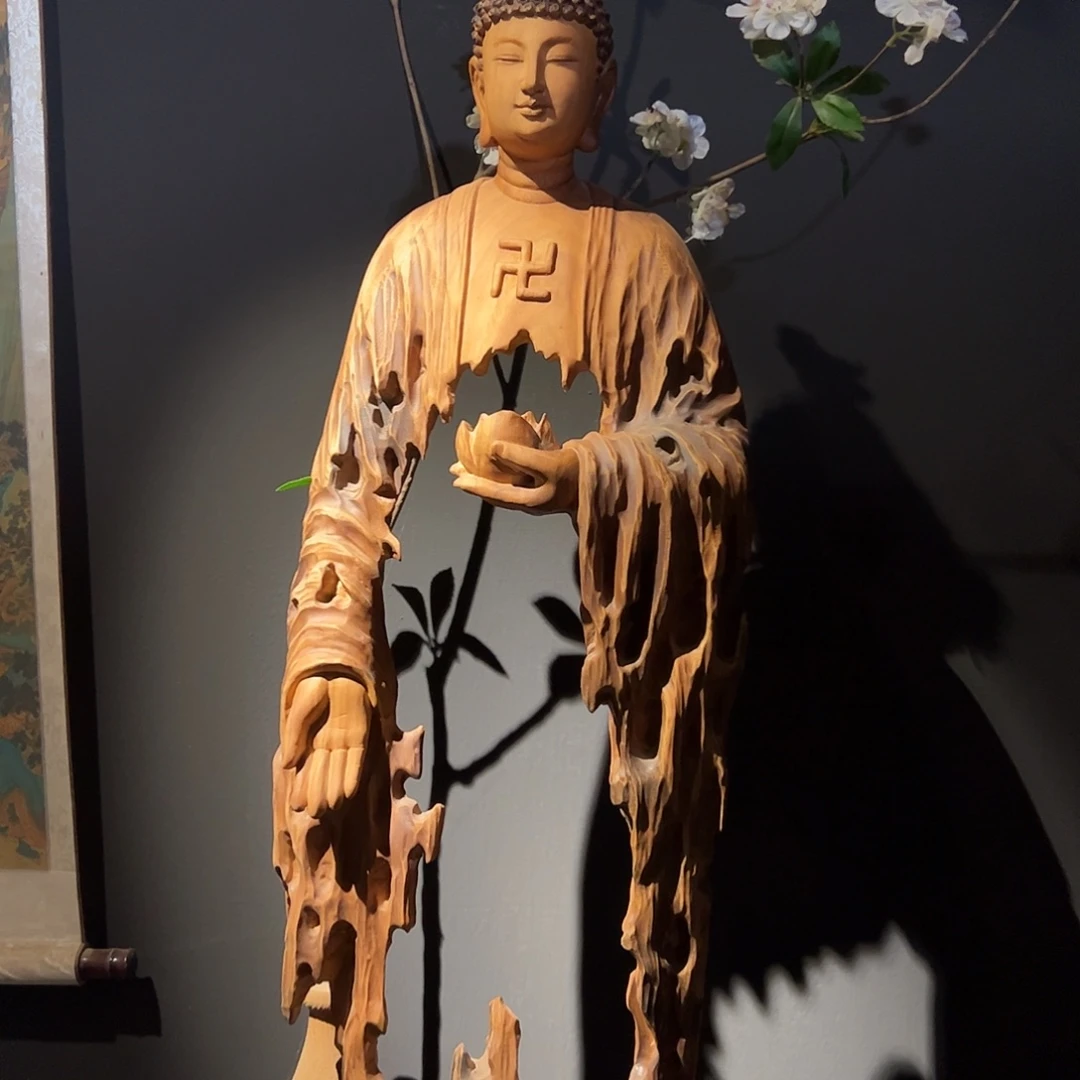 编***外香榧木香樟木雕刻如来