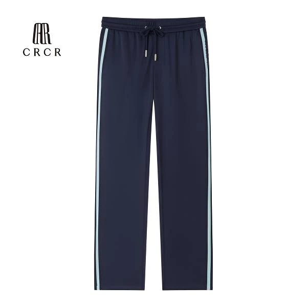 CRCR春夏男新品侧边织带刺绣撞色直筒休闲裤