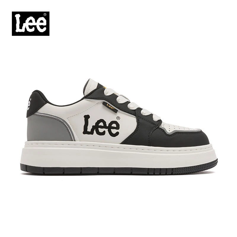 Lee官方夏季男鞋板鞋2025新款真皮鞋子男百搭潮鞋增高休闲熊猫鞋