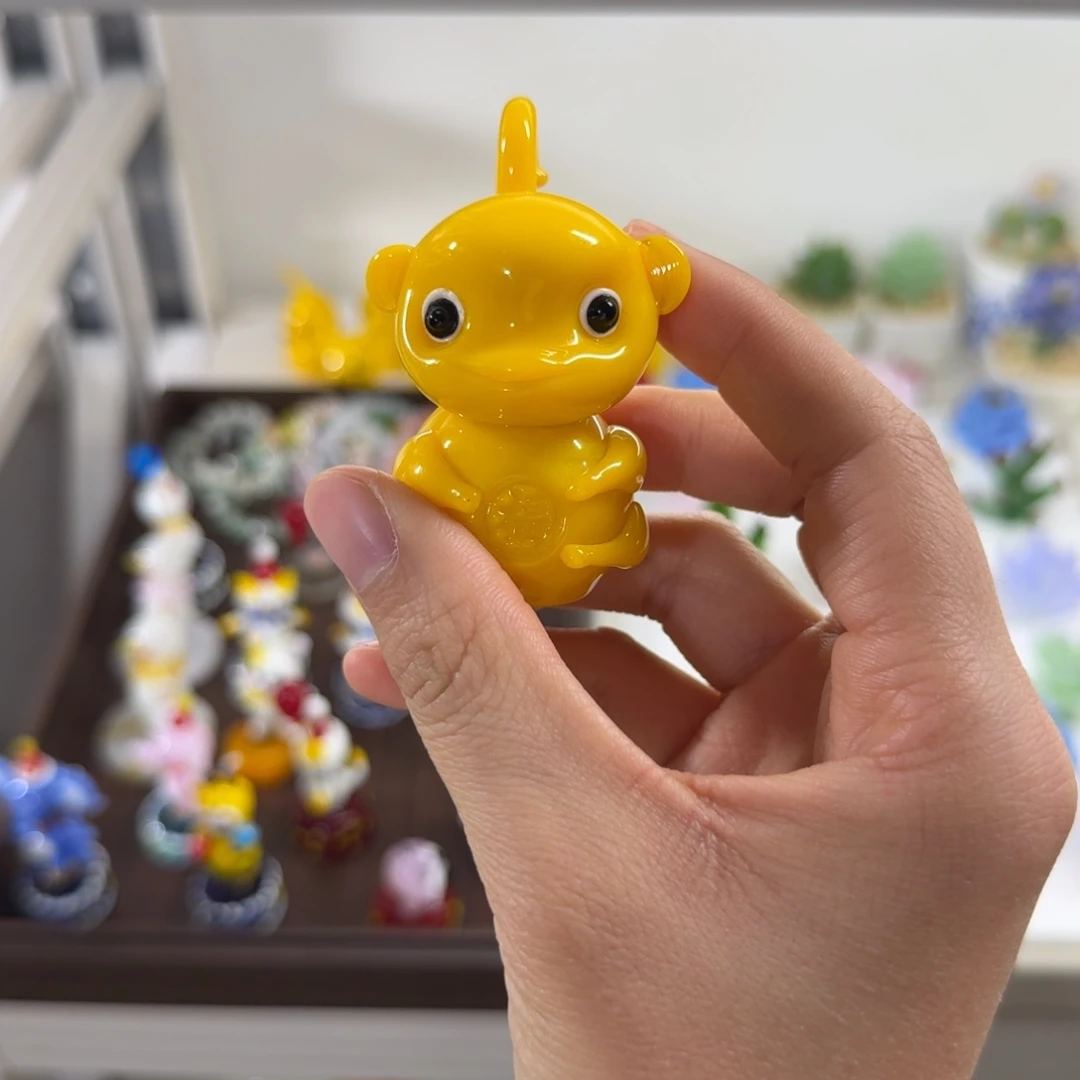 ****5手工艺品琉璃鸡油黄小猴
