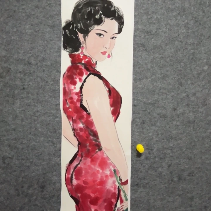 竖款大鱼书画艺术作品