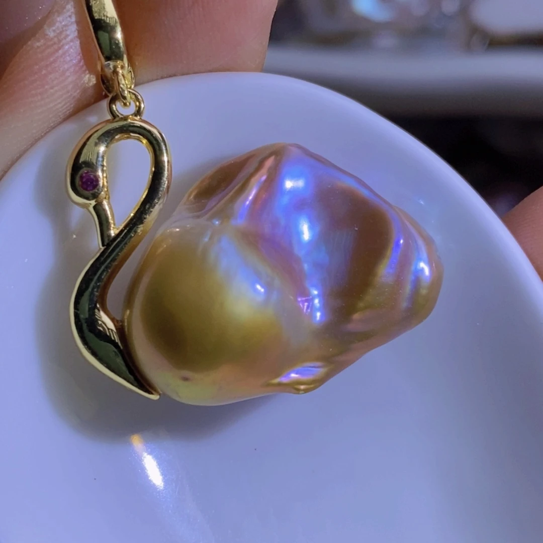 银S925镶嵌淡水珍珠微瑕