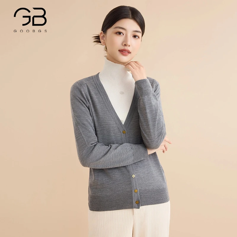 【籽言专属 】G4374414-6长袖绵羊毛针织开衫