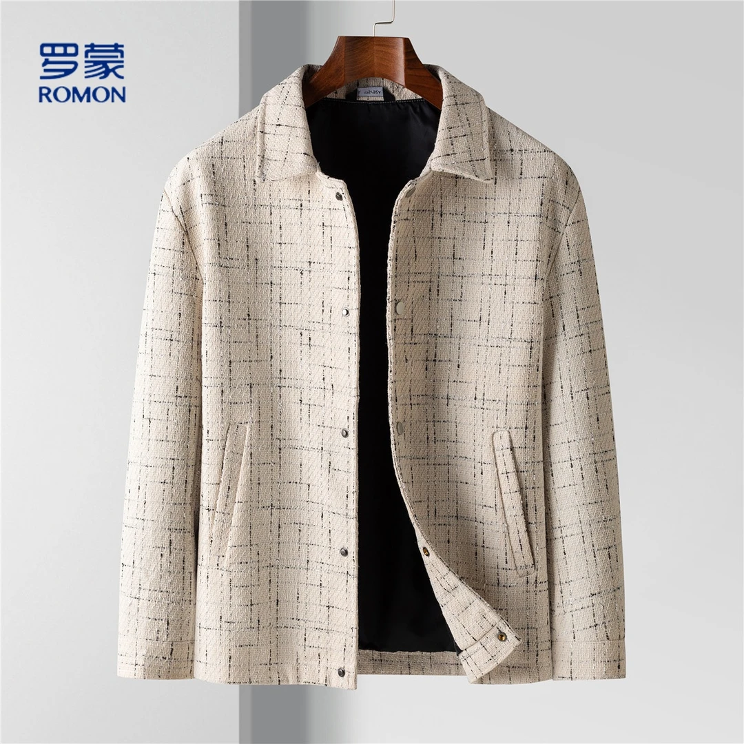【小香风】罗蒙粗花呢子夹克外套男时尚夹克男耐磨透气男外套