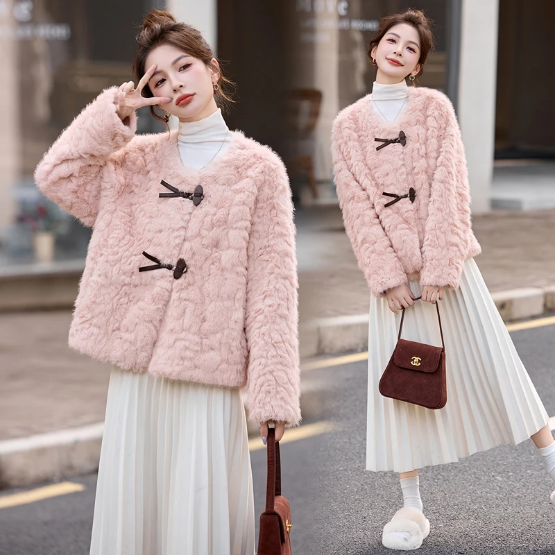 小个子气质羊羔毛外套女2025冬季新款高级感皮毛一体减龄保暖上衣