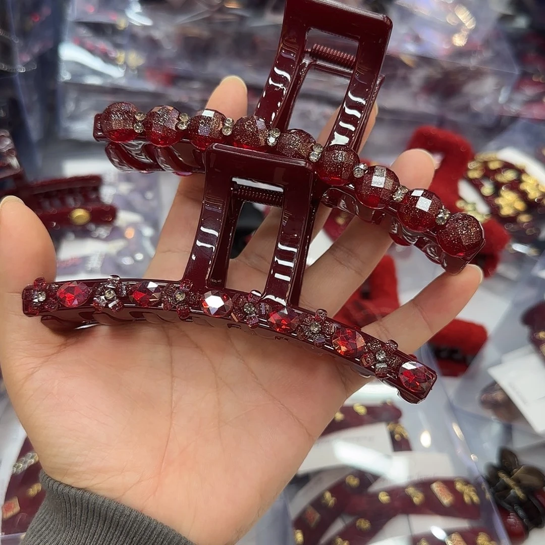 布艺非金属X03红色抓夹13公分2个