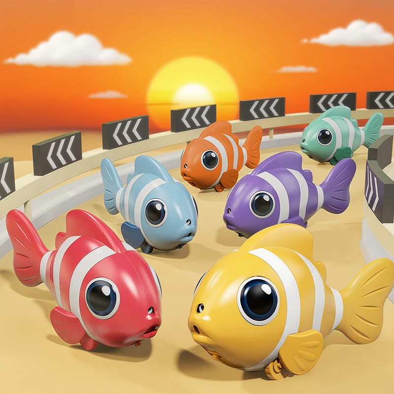 gzsbaby摇摆仿真鱼玩具自动避障引导学爬0追逐玩具追视宝宝儿童