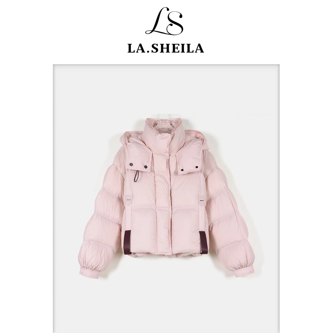 LA.Sheila连帽抽绳保暖泡芙羽绒服254-YRF/1117-88818