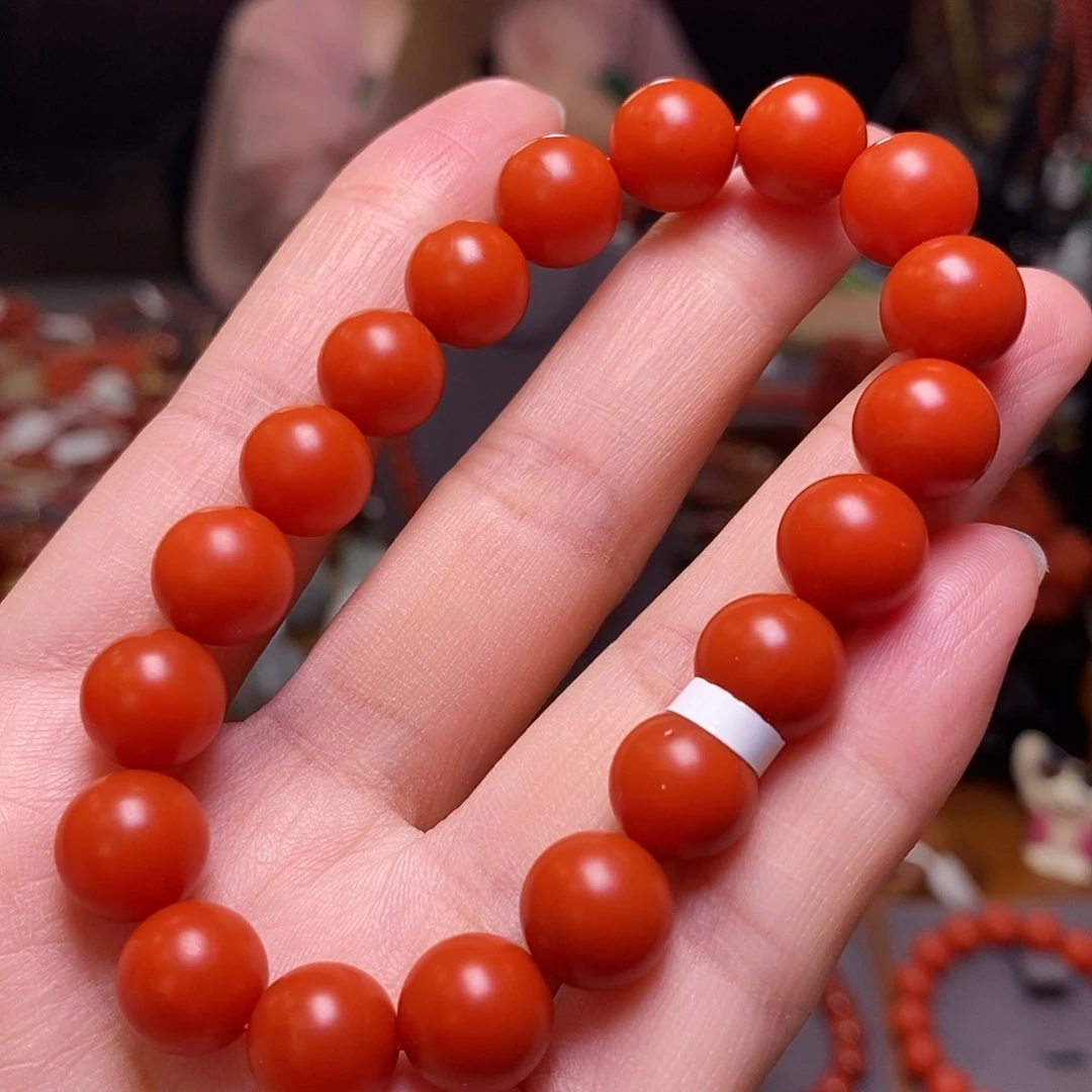 南红玛瑙单圈10m m未镶嵌豆*