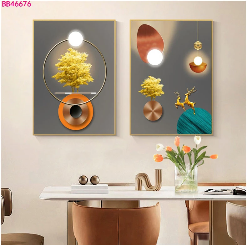 S347卧室床头挂画餐厅饭厅背景墙装饰画酒店包间饭桌挂画两幅壁画