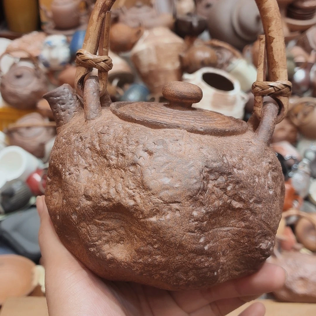柴烧老岩泥高温茶器皿