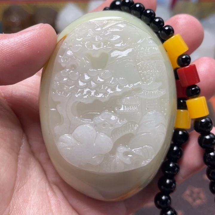 石材天然方解石手把件不退换